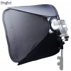 SBQS4040SL - Boîte à lumière (Softbox) Quick Setup - 40x40cm - avec support flash cobra type L avec sabot flash (Canon/Nikon)