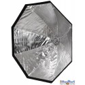 SBUF120HCA135 - Boîte à lumière (Facilement repliable comme un parapluie) - ø120cm avec Diffuseur & Grille nids d'abeilles