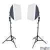 Continu studio verlichting set - 2x lamp met softbox 50*70cm, 8x 36W fluorescentielamp, 2x statief 190cm - illuStar