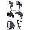 SLBCNEL - Cameraflitserhouder type L met Flitsschoen (Canon/Nikon) voor Elinchrom koppeling - illuStar