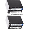 BATK2F960 - 2x NP-F960 Li-ion batterijen 7200mAh + Dubbele batterijlader met auto adapter 12V en voedingsadapter 220V