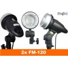 Flitsset - 2x FM-120 120 Ws, 2x statief 180cm, 2x Softbox 50x50cm - illuStar