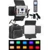 LEDP60PRODMX - Eclairage LED de studio Video & Photo 60W + 60W Bi-Couleur, DMX-512, Support de bat. 2x NP-F750/960, DC 13V-19V