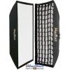 SB35160HCA144 - Boîte à lumière (Softbox) 2en1 - 35x160cm avec Diffuseur & Grille nids d'abeilles - illuStar