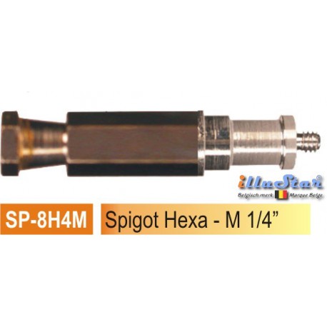 SP8H4M - 5/8” Spigot - 90mm (hexa - male 1/4”) - illuStar