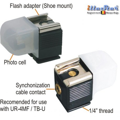 TB01 - Slavesensor - Flitslicht gevoelige Trigger met flitsschoen en x-contact, voor ontspannen van cameraflitser - illuStar